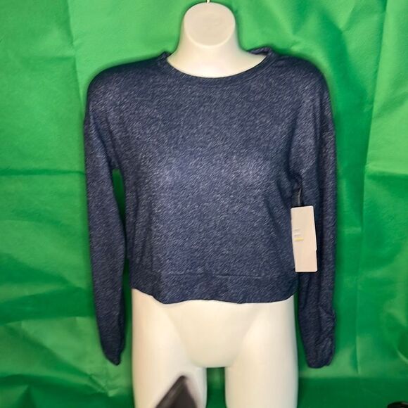 Zella Girls Blue Ling Sleeve Crop Top large - Picture 11 of 11